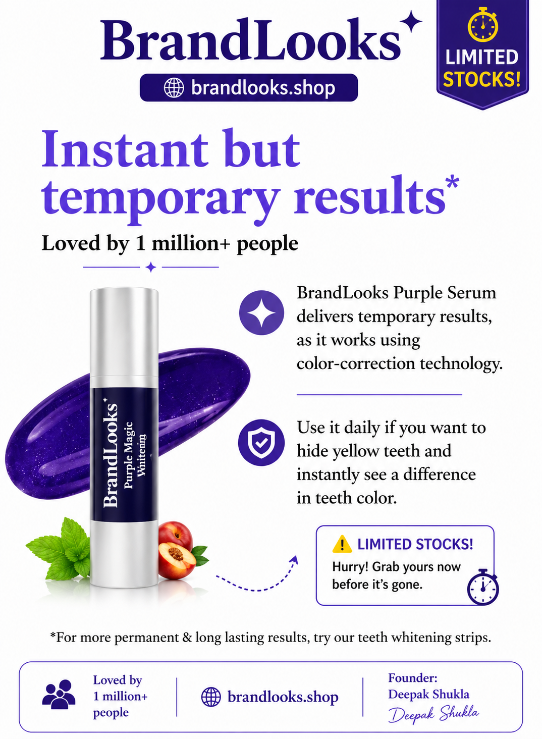 Purplr serum- Instant Teeth Whitening Solution