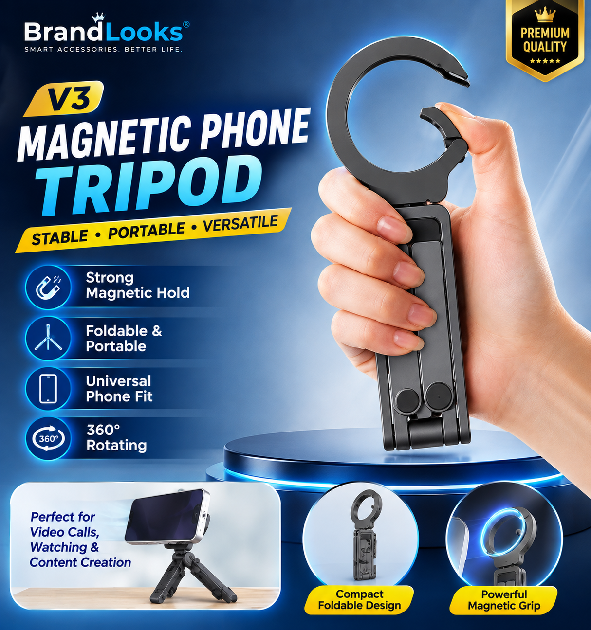 Vantage V3 - Magnetic Phone Tripod