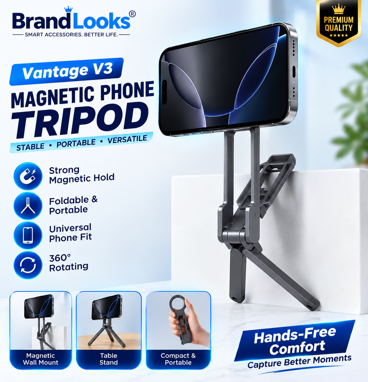 Vantage V3 - Magnetic Phone Tripod